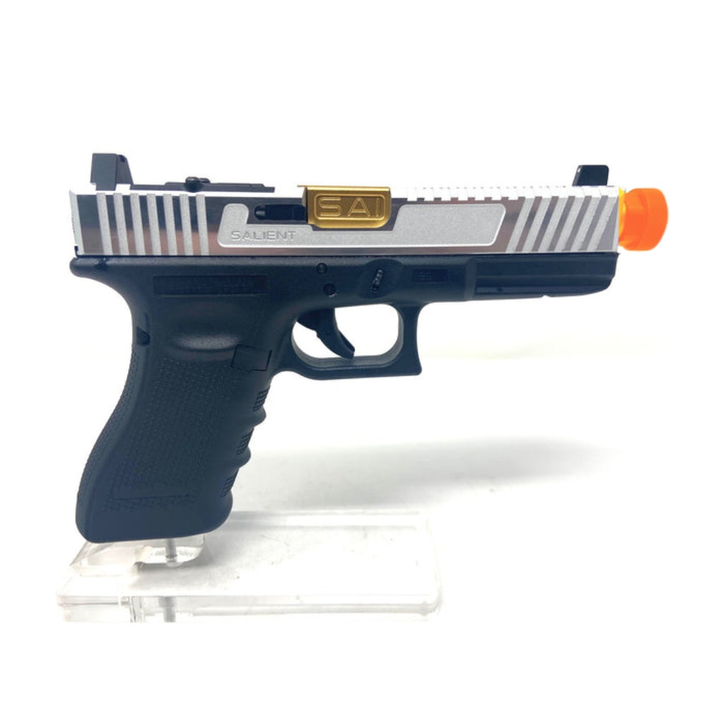 SS Airsoft Custom Glock 17 Salient Arms (Silver & Gold) | SS Airsoft