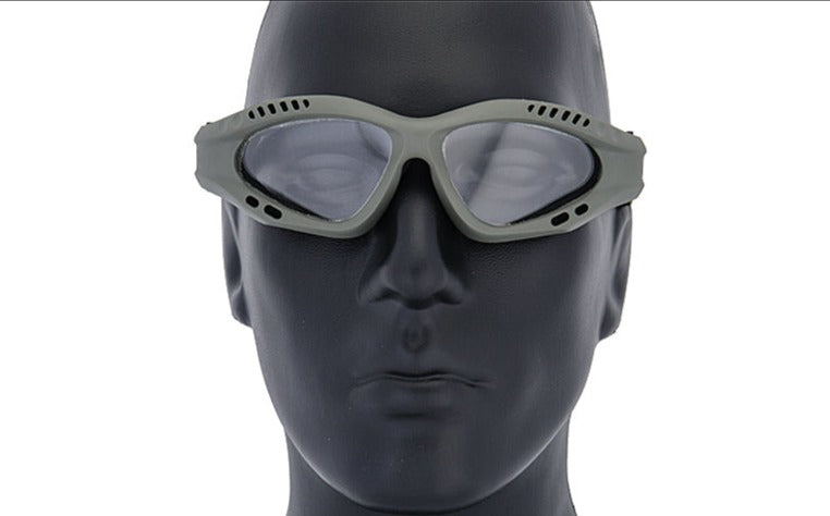 UK ARMS AIRSOFT ZERO CLEAR LENS GOGGLES -OD GREEN - ssairsoft.com