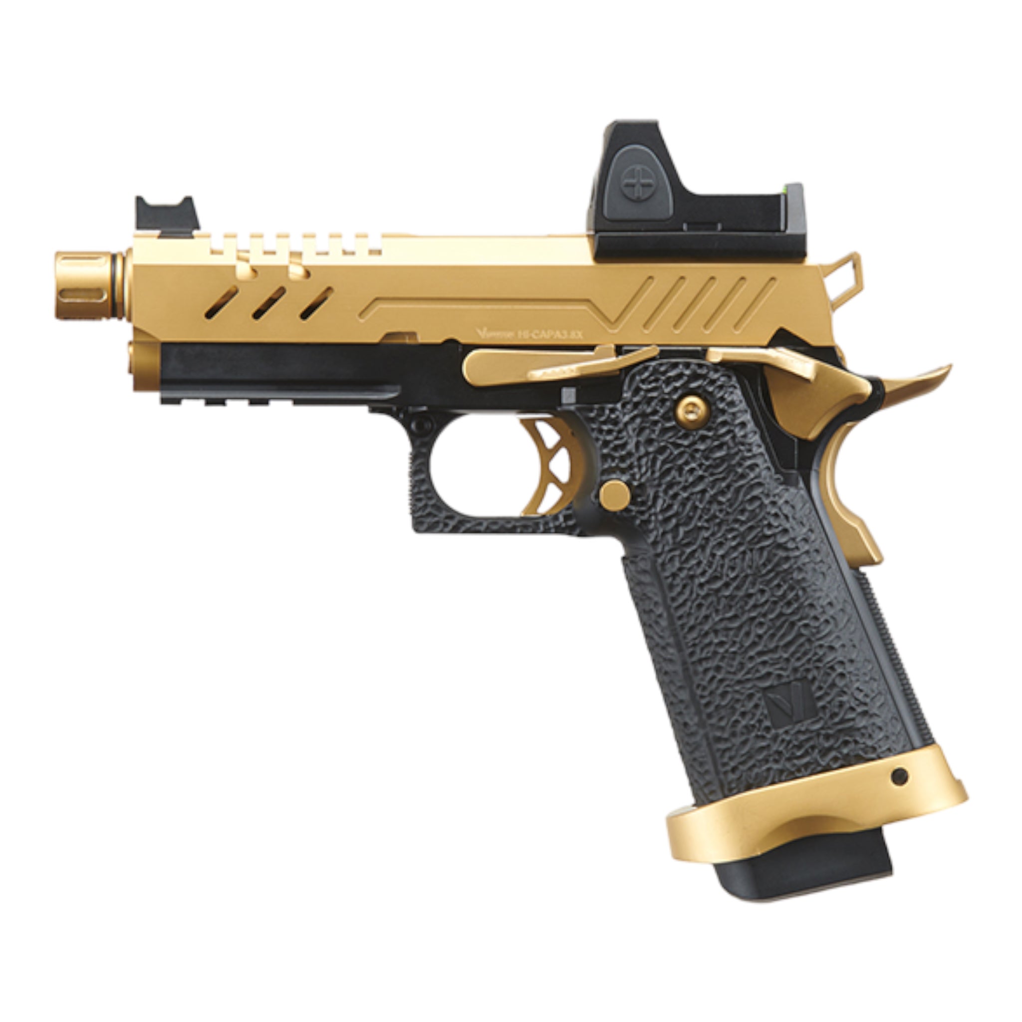 Vorsk HiCapa 3.8 Pro GasBlowback Airsoft Pistol + Red Dot (Gold) SS
