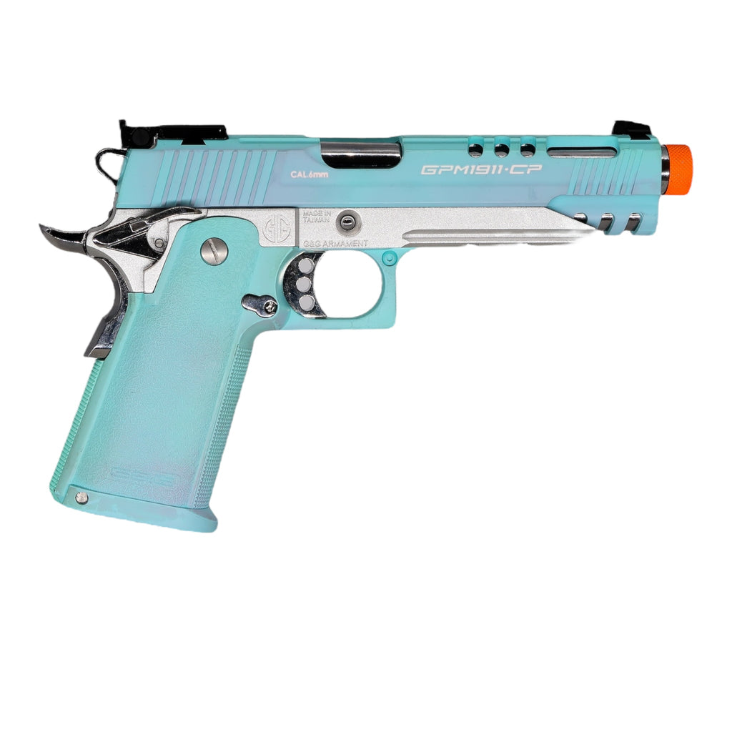 PreOwned Macaron Blue 1911 CP HiCapa Gas Blowback Airsoft Pistol SS