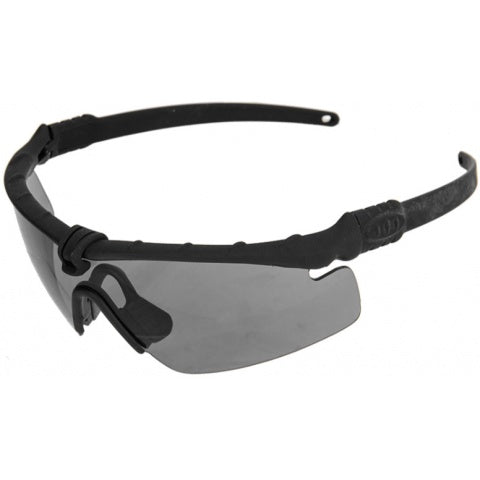UKARMS Tactical Airsoft Smoke Gray Shooting Glasses - BLACK - ssairsoft.com
