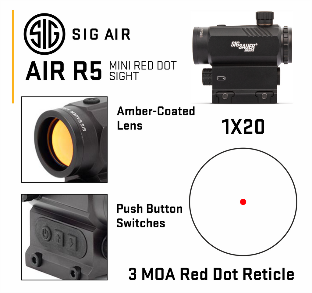 SIG SAUER AIR R5 Mini Red Dot Sight | Red Dot | SS Airsoft SIG SAUER AIR R5 Mini Red Dot Sight | Red Dot | SS Airsoft