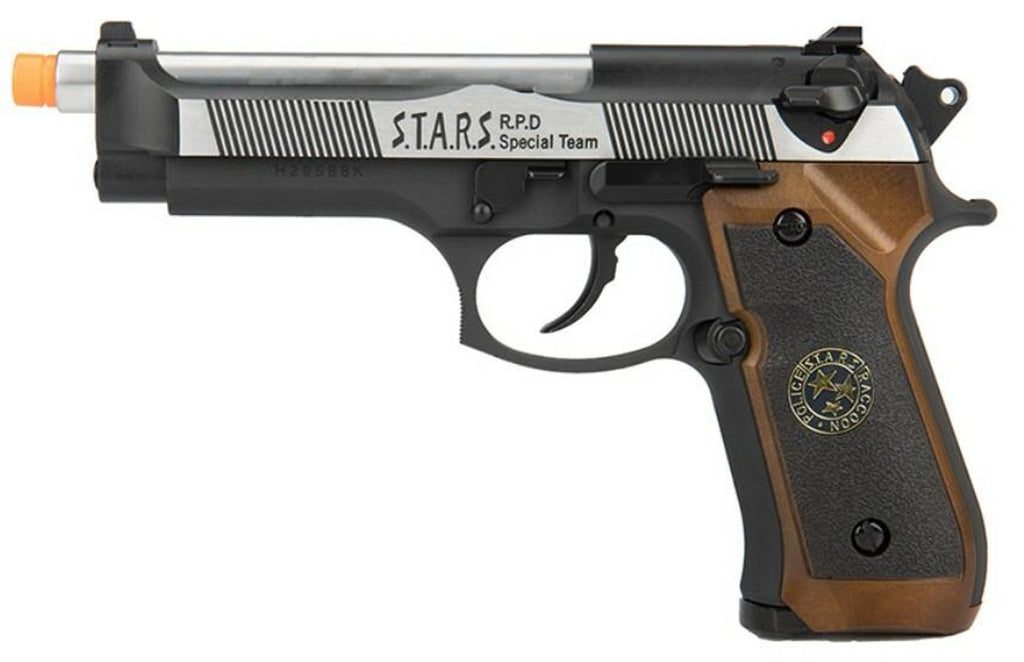M9タイプ ガスガン R.P.D. Special Team WE Tech RPD Biohazard Samurai Edge M92 GBB Airsoft Pistol - BLACK