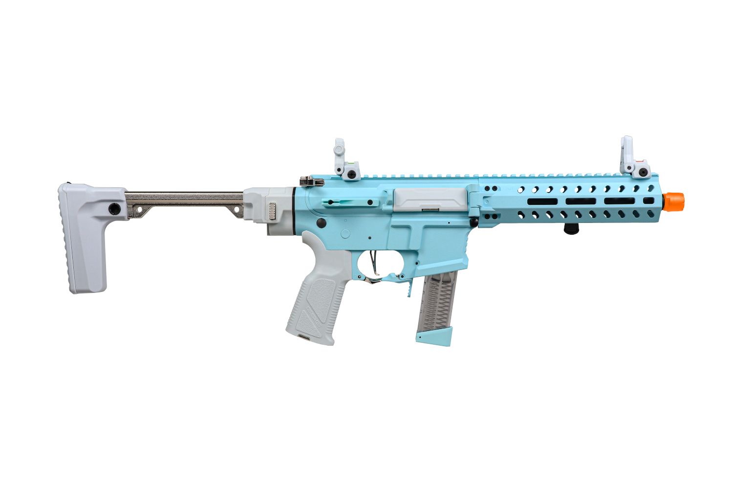 G&G FAR 9 Rapid Folding PCC Airsoft AEG Rifle Macaron Blue - ssairsoft.com