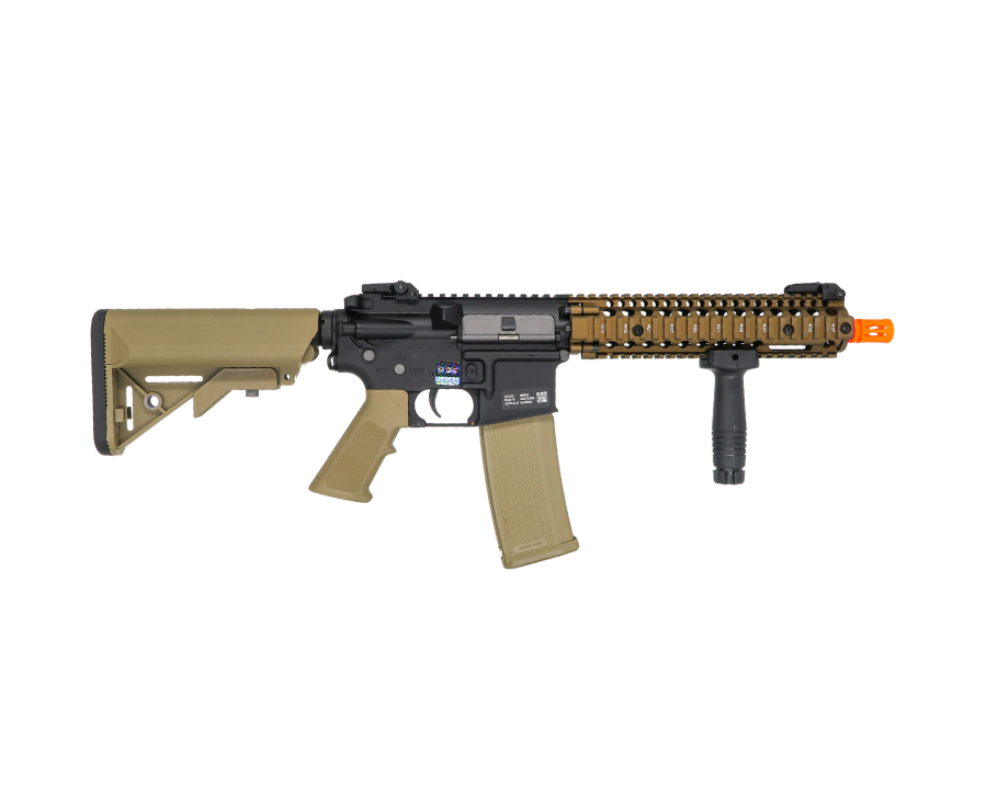 Helios Daniel Defense Licensed MK18 Airsoft AEG Rifle Edge Series / Black & Bronze - ssairsoft.com