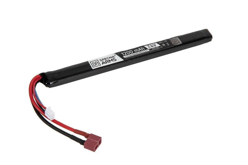 Specna Arms LiPo 7.4V 1200mAh 20C/40C Battery - T-Connect (Deans) - Under AK Dust Cover