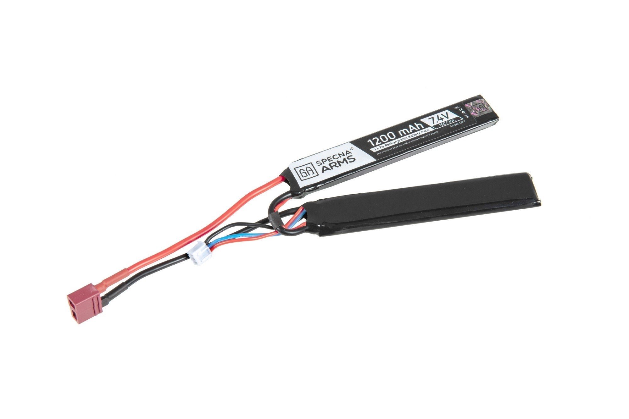 Specna Arms LiPo 7,4V 1200mAh 15/30C Battery - Butterfly Configuration - T-Connect (Deans) - ssairsoft.com