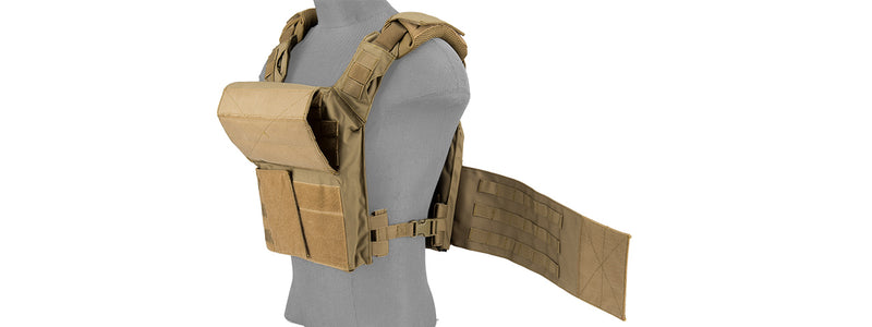 Lancer Tactical 1000D Speed Attack MOLLE Plate Carrier V2 - TAN