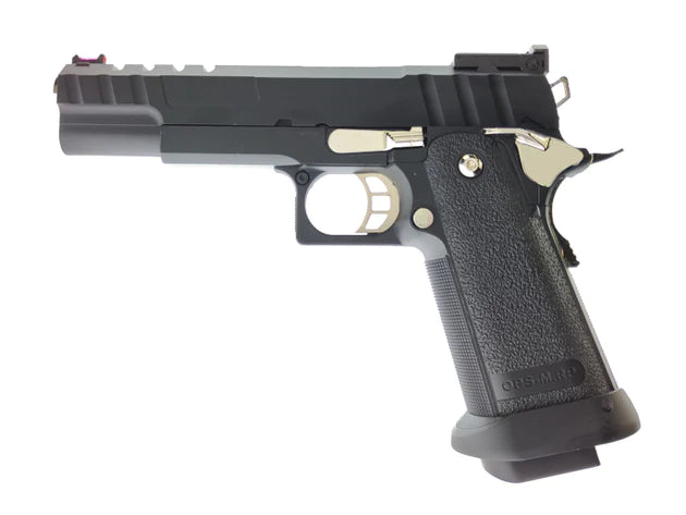 Golden Eagle Hi-Capa Pistol w/ Vented Slide (Black/Silver) - ssairsoft.com