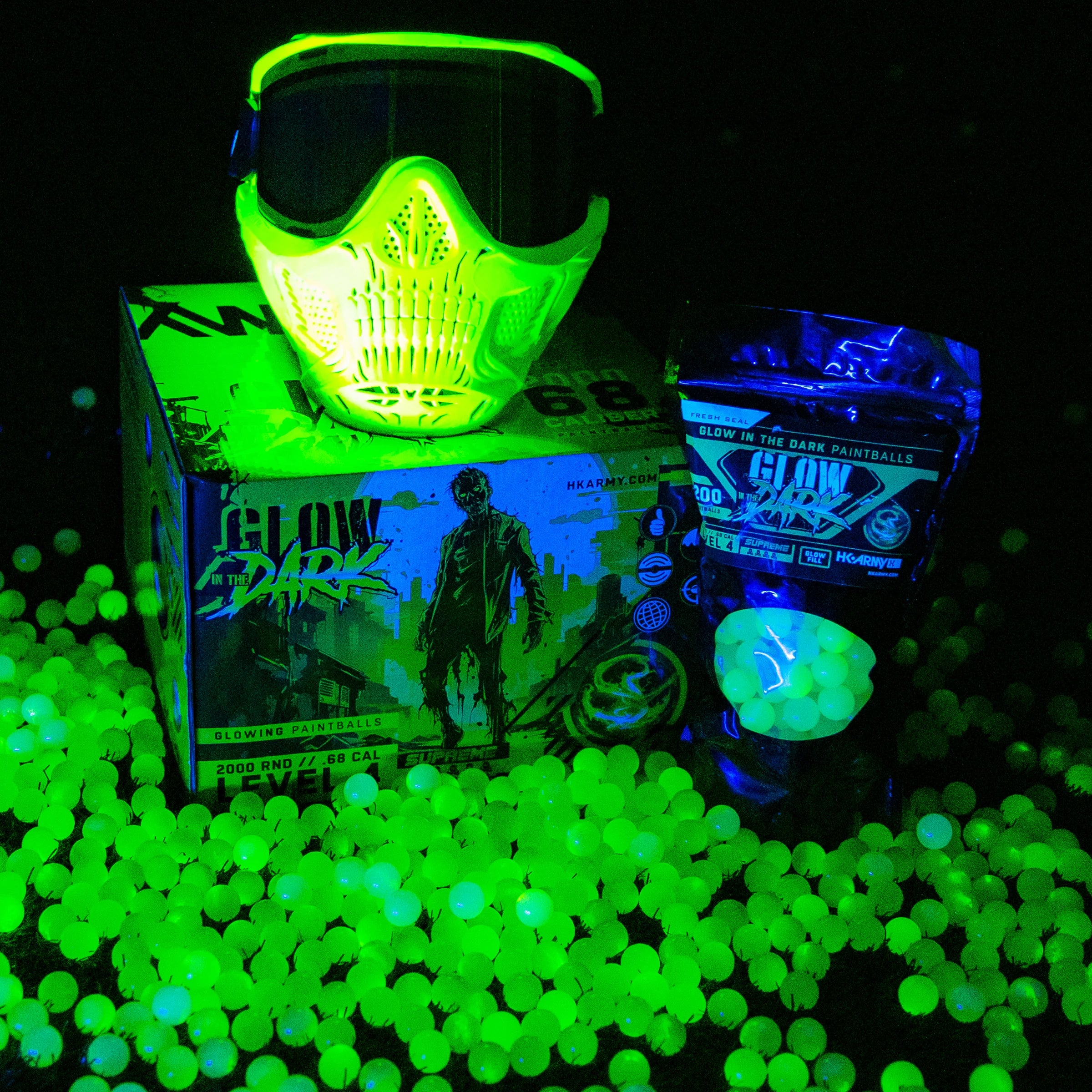 HK Army Glow-In-The-Dark Paintballs Level 4 (2000 Rounds) - ssairsoft.com
