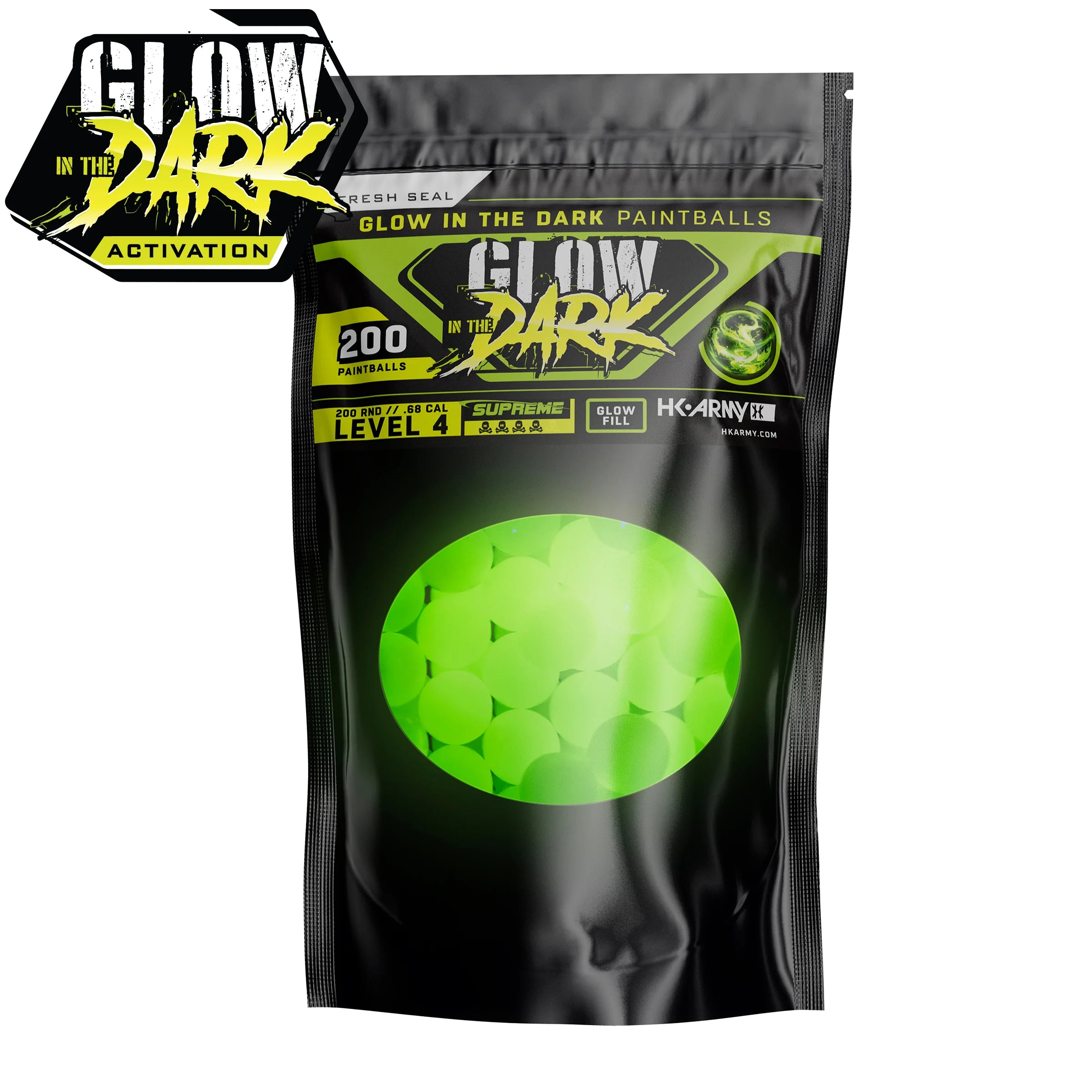 HK Army Glow-In-The-Dark Paintballs (200 Rounds) - ssairsoft.com
