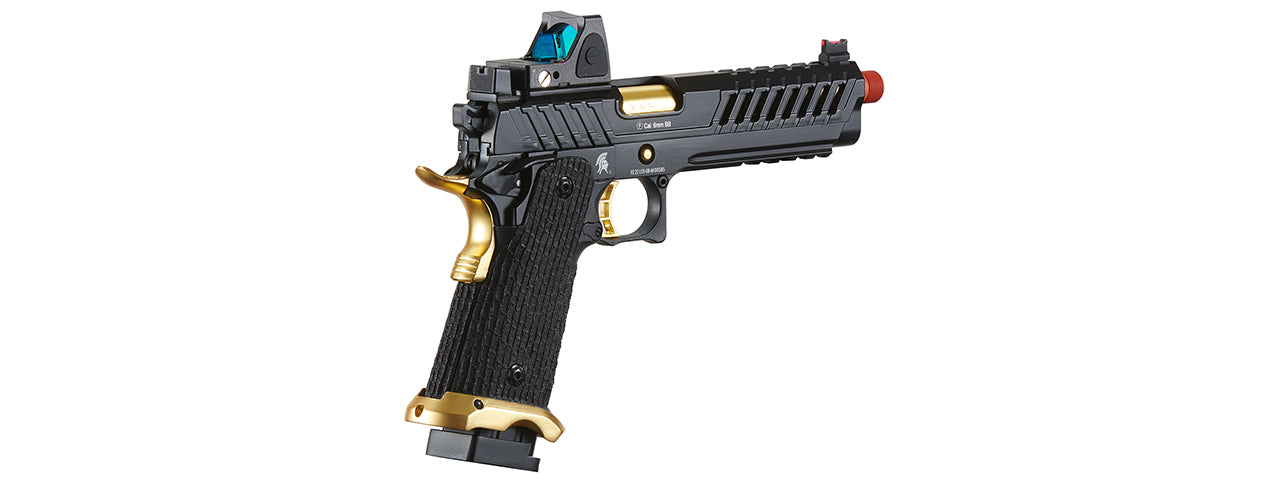 Lancer Tactical Knightshade Hi-Capa Gas Blowback Airsoft Pistol (Black/Gold) - ssairsoft.com