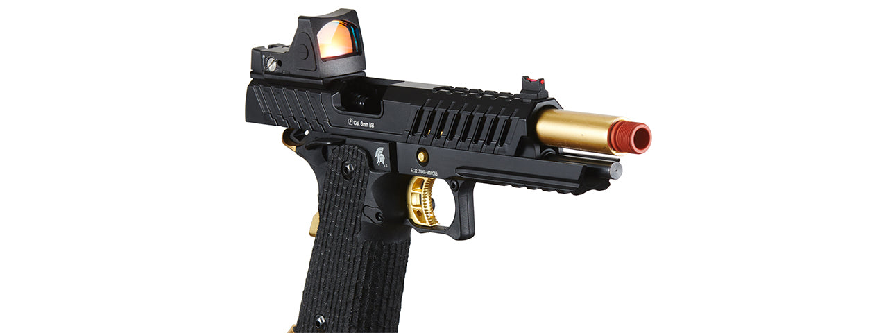 Lancer Tactical Knightshade Hi-Capa Gas Blowback Airsoft Pistol (Black/Gold) - ssairsoft.com