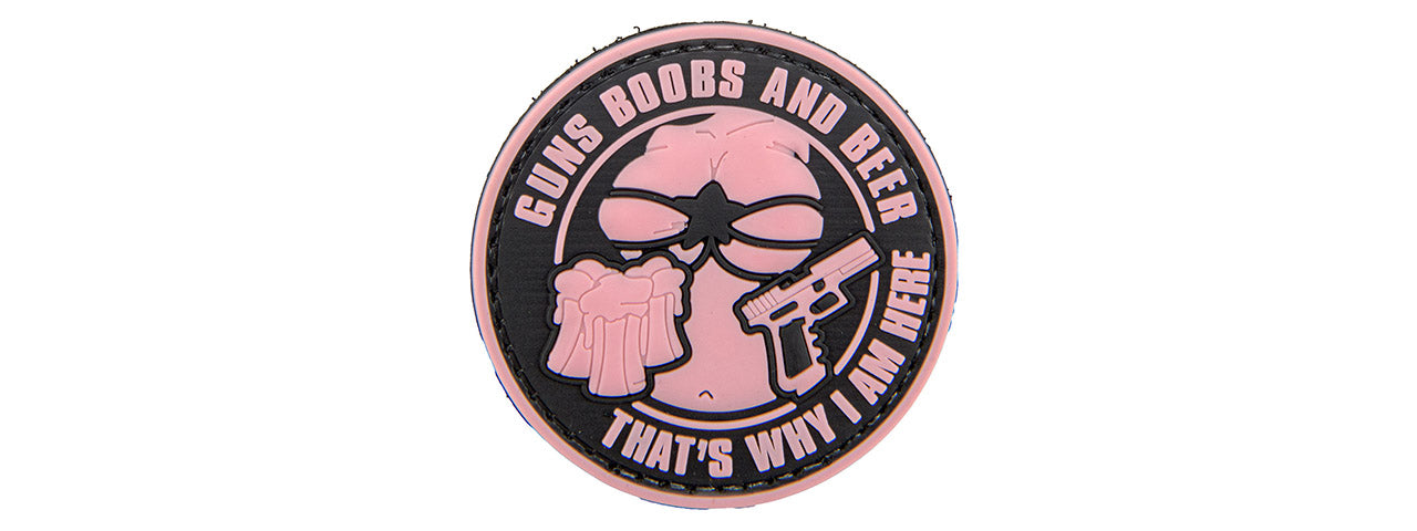 Patch PVC "Guns, Boobs, and Beer, That's Why I Am Here" - ssairsoft.com