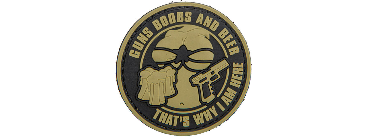 Patch PVC "Guns, Boobs, and Beer, That's Why I Am Here" - ssairsoft.com