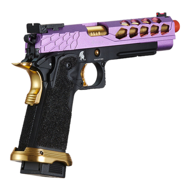 Lancer Tactical Stryk Hi-Capa 5.1 Gas Blowback Airsoft Pistol (Gold & Purple) - ssairsoft.com