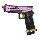 Lancer Tactical Stryk Hi-Capa 5.1 Gas Blowback Airsoft Pistol (Gold & Purple) - ssairsoft.com