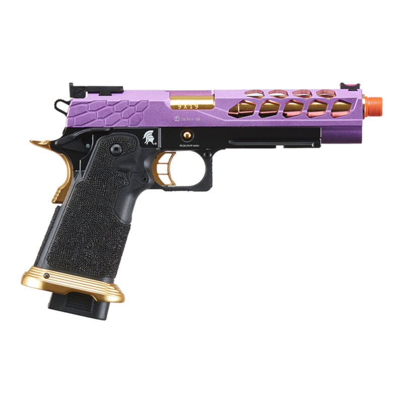 Lancer Tactical Stryk Hi-Capa 5.1 Gas Blowback Airsoft Pistol (Gold & Purple) - ssairsoft.com