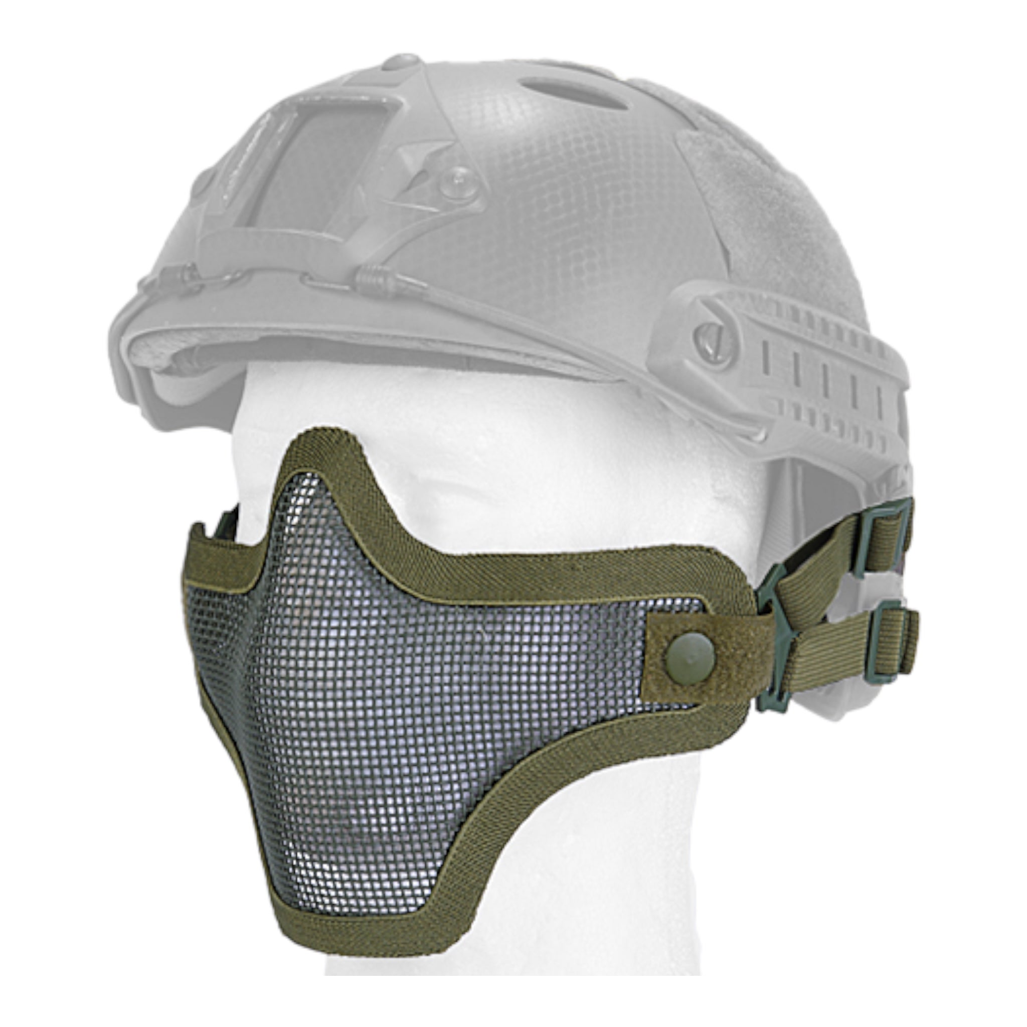 Lancer Tactical Metal Mesh Half Mask w/ Helmet Side Rail Attachment - ssairsoft.com