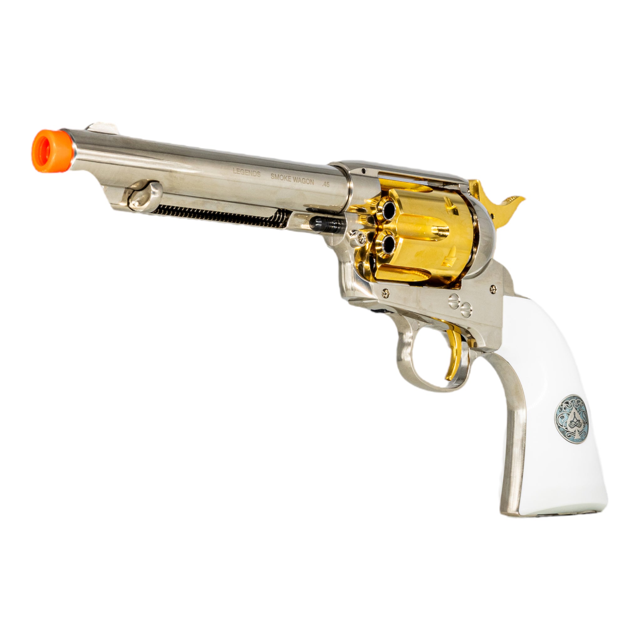 Legends Smokewagon CO2 Airsoft Revolver [Limited Edition] (Nickel/Gold) - ssairsoft.com