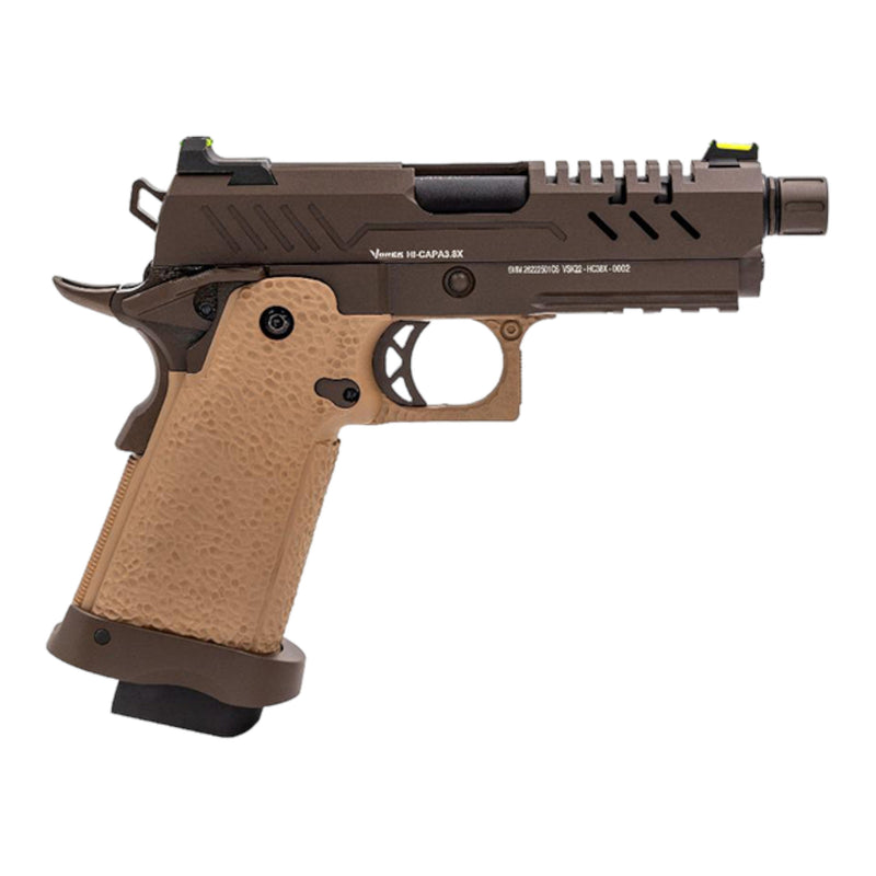 Vorsk 3.8 Hi Capa Pro Gas Blowback Pistol (Tan & Bronze) - ssairsoft.com