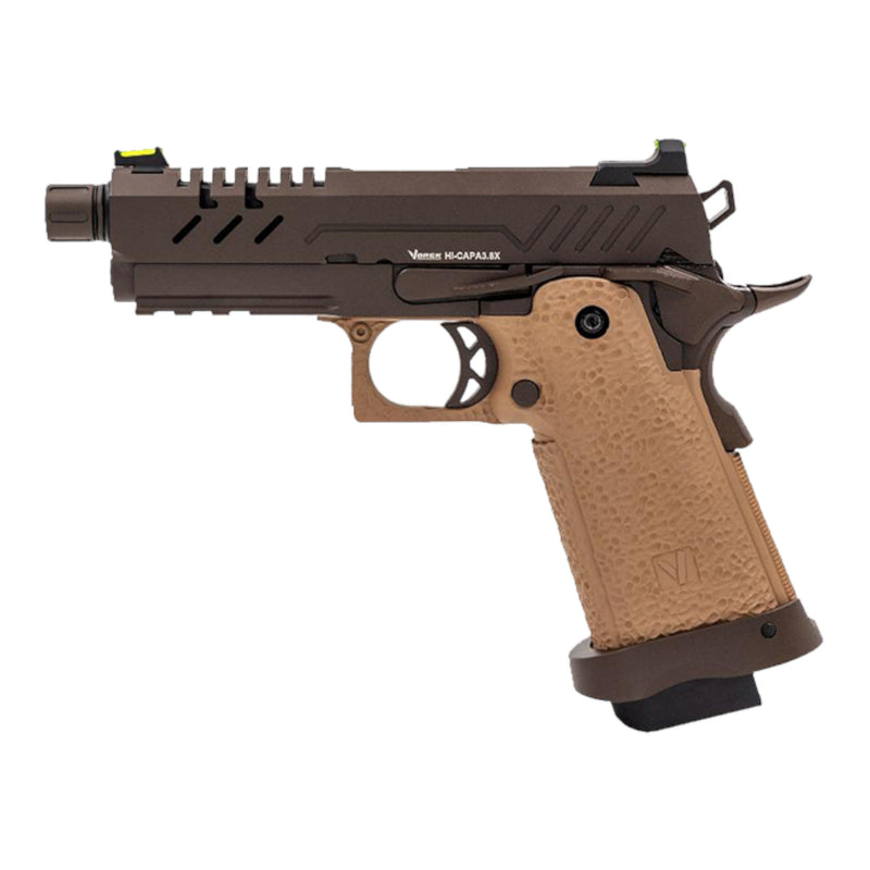 Vorsk 3.8 Hi Capa Pro Gas Blowback Pistol (Tan & Bronze) - ssairsoft.com