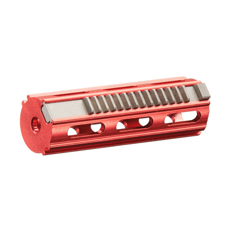 Lancer Tactical 14 Teeth Reinforced Aluminum Full Stroke Piston with CNC Steel Teeth (Color: Red)