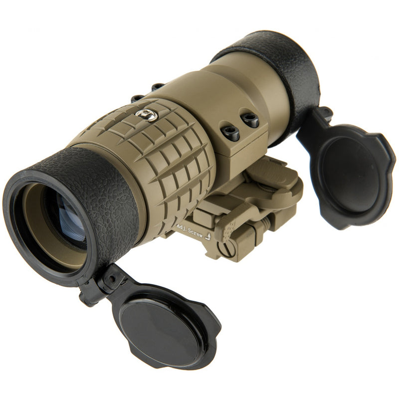 LANCER TACTICAL 1 - 3X ADJUSTABLE MAGNIFIER W/ QD MOUNT (TAN) - ssairsoft.com