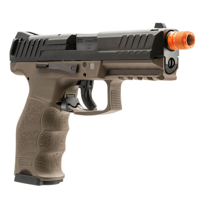 Elite Force Airsoft H&K VP9 Tac Gas Blowback Airsoft Pistol, Black/Tan - ssairsoft.com