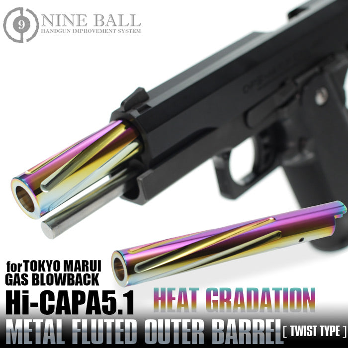 Laylax  Heat Gradation Fluted Outer Barrel for Tokyo Marui Hi-CAPA 5.1 Series GBB Pistols - ssairsoft.com