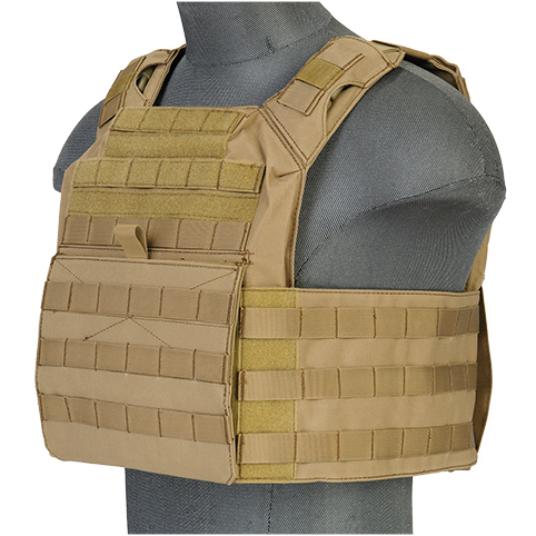 NYLON SPEED ATTACK PLATE CARRIER (TAN) - ssairsoft.com