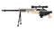 WellFire Bolt Action Sniper Rifle w/ Scope & Bipod (TAN) - ssairsoft.com