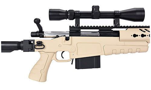 WellFire Bolt Action Sniper Rifle w/ Scope & Bipod (TAN) - ssairsoft.com