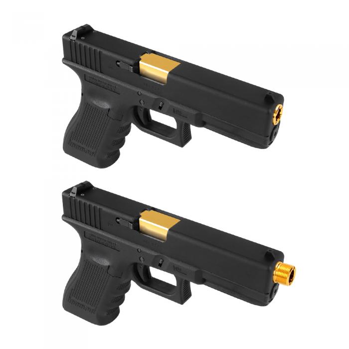 LayLax UMAREX VFC Gold Glock Gen 4 G17/G18C "2 Way Fixed" Non-Recoiling Outer Barrel