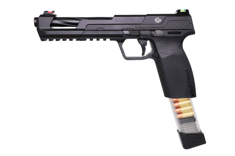 G&G Airsoft Piranha SL Gas Blowback Airsoft Pistol 6mm - Black - ssairsoft.com