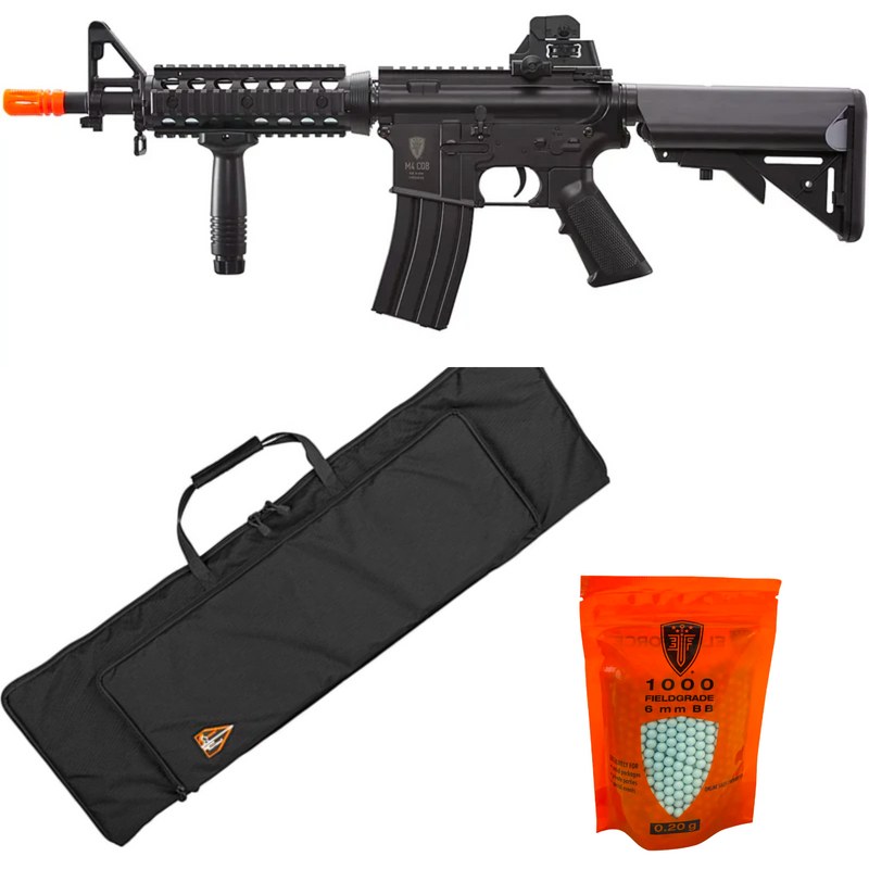 Elite Force M4 CQB Kit AEG-6MM-Bk-Advanced + FREE GUN BAG + BBS - ssairsoft