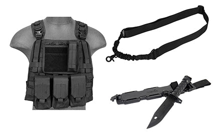 Ultimate Airsoft Milsim Body Gear Package (Black) - ssairsoft.com