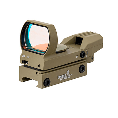 Lancer Tactical 4 Reticle Red Control Reflex Sight (TAN) - ssairsoft.com