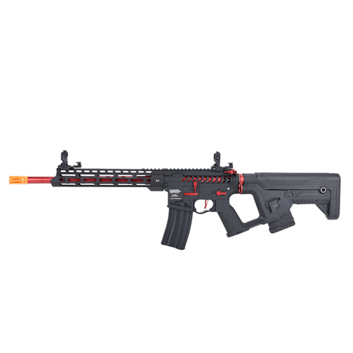 Lancer Tactical Enforcer BLACKBIRD Skeleton AEG w/ Alpha Stock  (BLACK/RED) - ssairsoft.com