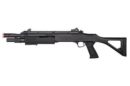 FABARM STF/12 Airsoft Spring Short Shotgun w/ Fixed Stock (BLACK) - ssairsoft.com