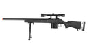 WELLFIRE MB4404BAB AIRSOFT M24 SNIPER RIFLE W/ SCOPE & BIPOD - BLACK - ssairsoft.com