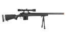 WELLFIRE MB4404BAB AIRSOFT M24 SNIPER RIFLE W/ SCOPE & BIPOD - BLACK - ssairsoft.com