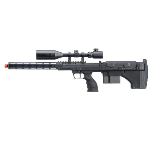 Desert Tech SRS-A2 22" Covert Gen3 Pull Bolt Action Bullpup Sniper Rifle by Silverback Airsoft (Color: Black / Right-Handed) - ssairsoft.com
