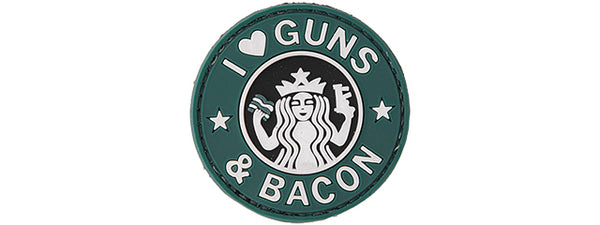 Patch PVC I Love Guns & Bacon (AC-110K) - ssairsoft.com