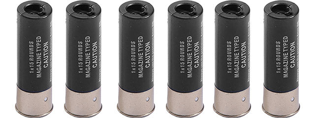 WoSport 15 Round Shotgun Shells forShotguns (Color: Black / Pack of 6) - ssairsoft.com