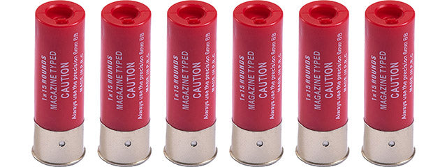 WoSport 15 Round Shotgun Shells forShotguns (Color: Red / Pack of 6) - ssairsoft.com