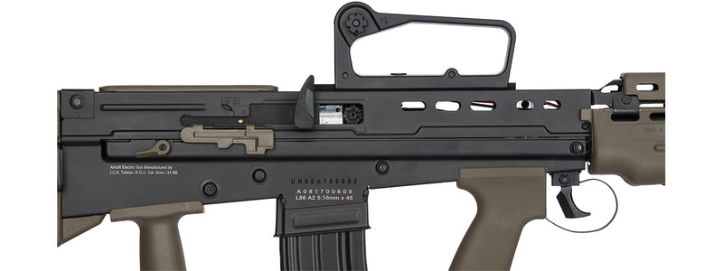 ICS L86 A2 Light Support Weapon Bullpup LSW Airsoft AEG Rifle (Color: Black / OD Green) - ssairsoft