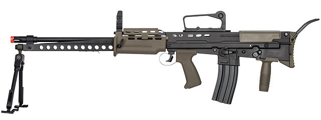 ICS L86 A2 Light Support Weapon Bullpup LSW Airsoft AEG Rifle (Color: Black / OD Green) - ssairsoft