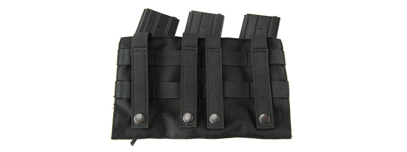 LANCER TACTICAL 1000D NYLON MOLLE 2-IN-1 TRIPLE M4/PISTOL MAG POUCH (BLACK) - ssairsoft.com