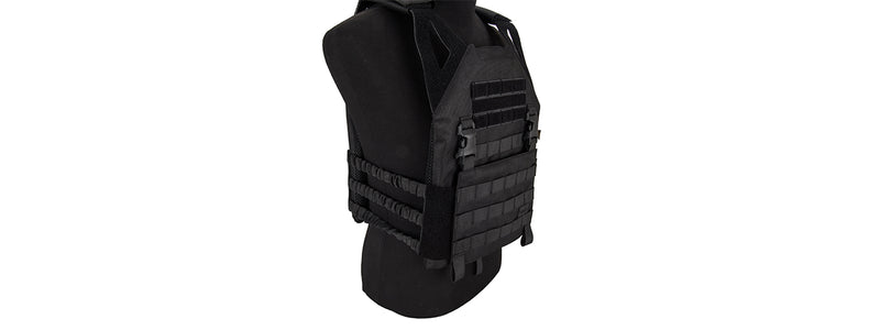 Lancer Tactical Lightweight Plate Carrier Vest, BK - ssairsoft.com